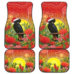 Australia Christmas Black Cockatoo Car Mats Aboriginal Art