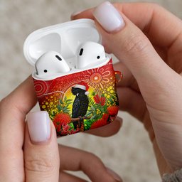 Australia Christmas Black Cockatoo AirPods Case Aboriginal Art