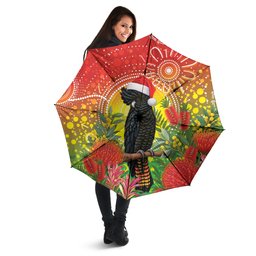 Australia Christmas Black Cockatoo Umbrella Aboriginal Art