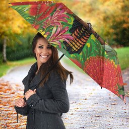 Australia Christmas Black Cockatoo Umbrella Aboriginal Art