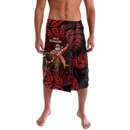 New Zealand Christmas Lavalava Red Santa Riding Kiwi Bird Silver Fern
