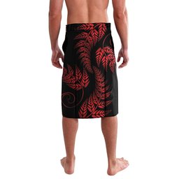 New Zealand Christmas Lavalava Red Santa Riding Kiwi Bird Silver Fern