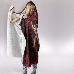 New Zealand Christmas Hooded Blanket Red Santa Riding Kiwi Bird Silver Fern