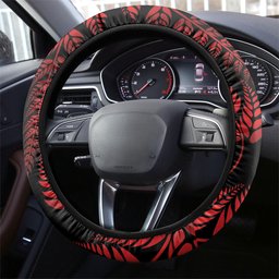 New Zealand Christmas Steering Wheel Cover Red Santa Riding Kiwi Bird Silver Fern