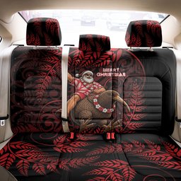 New Zealand Christmas Back Car Seat Cover Red Santa Riding Kiwi Bird Silver Fern