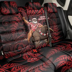 New Zealand Christmas Back Car Seat Cover Red Santa Riding Kiwi Bird Silver Fern
