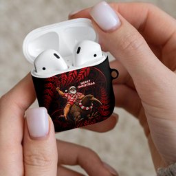 New Zealand Christmas AirPods Case Red Santa Riding Kiwi Bird Silver Fern