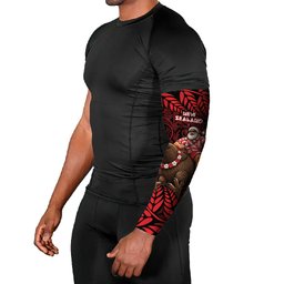 New Zealand Christmas Arm Sleeves Red Santa Riding Kiwi Bird Silver Fern