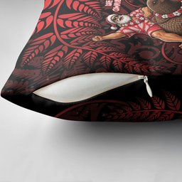 New Zealand Christmas Pillow Cover Red Santa Riding Kiwi Bird Silver Fern