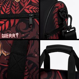 New Zealand Christmas Duffle Bag Red Santa Riding Kiwi Bird Silver Fern