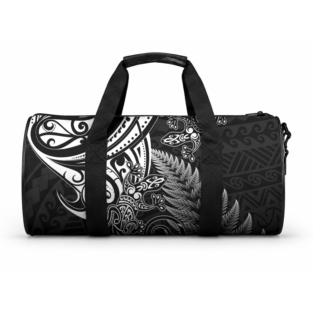New Zealand Lizard Duffle Bag Silver Fern Aotearoa Maori