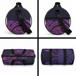 New Zealand Lizard Duffle Bag Silver Fern Aotearoa Maori Purple Version