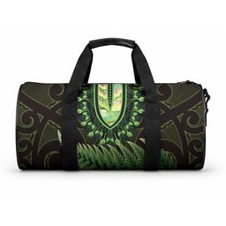 Lime Green African Dashiki With Aotearoa Maori Duffle Bag Paua Shell Mix Silver Fern