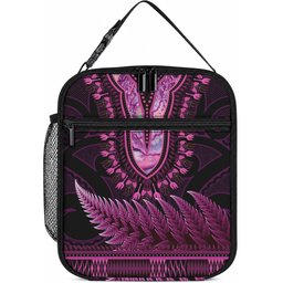 Pink African Dashiki With Aotearoa Maori Lunch Bag Paua Shell Mix Silver Fern