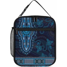 Blue African Dashiki With Australia Aboriginal Art Lunch Bag
