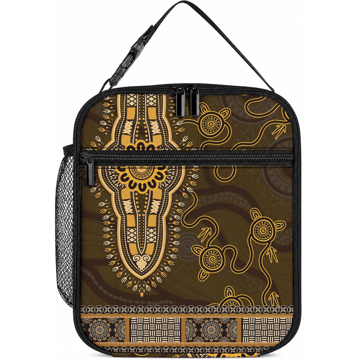 Gold African Dashiki With Australia Aboriginal Art Lunch Bag