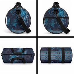 Blue African Dashiki With Australia Aboriginal Art Duffle Bag