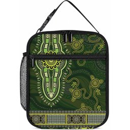 Lime Green African Dashiki With Australia Aboriginal Art Lunch Bag