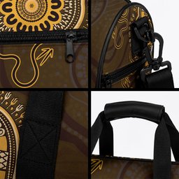 Gold African Dashiki With Australia Aboriginal Art Duffle Bag