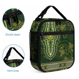 Lime Green African Dashiki With Australia Aboriginal Art Lunch Bag