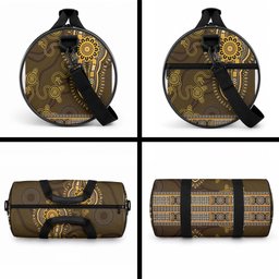 Gold African Dashiki With Australia Aboriginal Art Duffle Bag