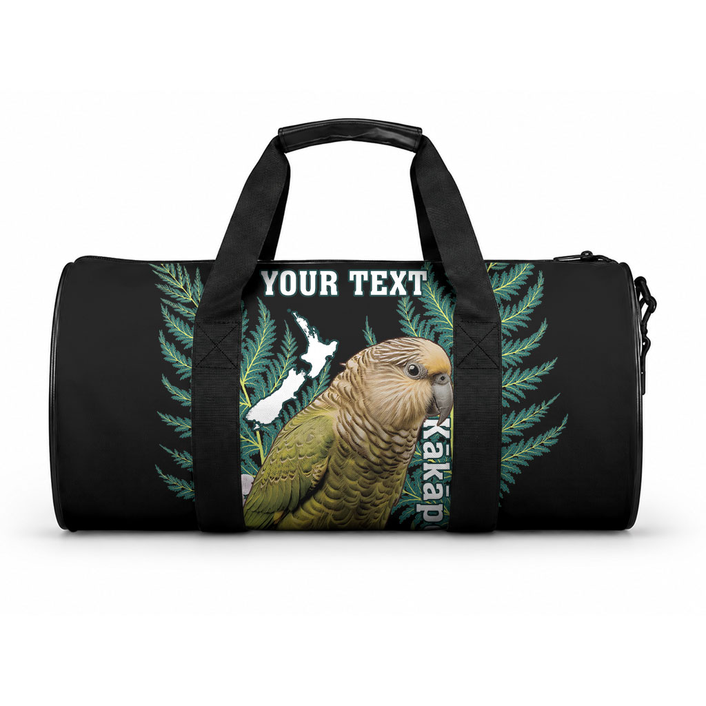 Personalised New Zealand Kakapo Duffle Bag Aotearoa Fern With Manuka
