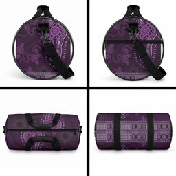 Purple African Dashiki With Australia Aboriginal Art Duffle Bag