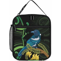 New Zealand Tui Bird Lunch Bag Aotearoa Maori With Kowhai Flowers
