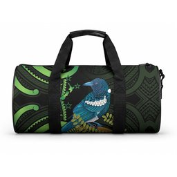 New Zealand Tui Bird Duffle Bag Aotearoa Maori With Kowhai Flowers