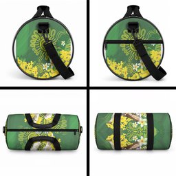 Personalised Australia Golden Wattle And Cacatua Galerita Duffle Bag Aboriginal Art