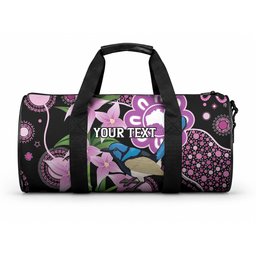 Personalised Australia Boronia And Malurus Cyaneus Duffle Bag Aboriginal Art
