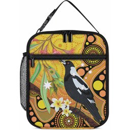 Australia Eucalyptus Flower And Magpie Lunch Bag Aboriginal Art
