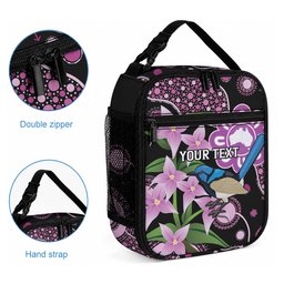 Personalised Australia Boronia And Malurus Cyaneus Lunch Bag Aboriginal Art