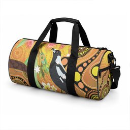 Australia Eucalyptus Flower And Magpie Duffle Bag Aboriginal Art