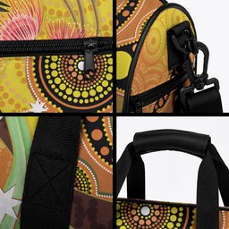 Australia Eucalyptus Flower And Magpie Duffle Bag Aboriginal Art