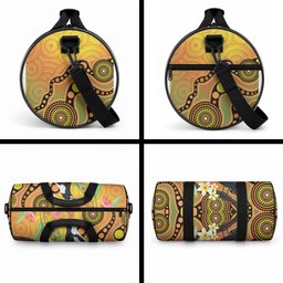 Australia Eucalyptus Flower And Magpie Duffle Bag Aboriginal Art