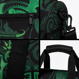 New Zealand Tuatara Duffle Bag Aotearoa Maori Clematis Flowers - Green