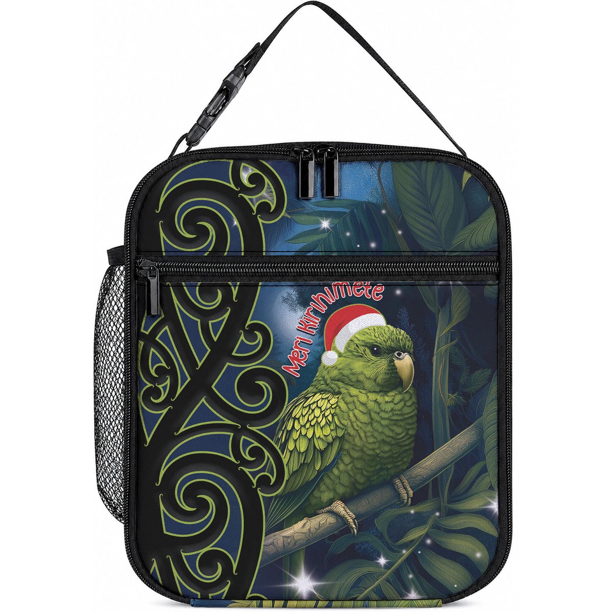 New Zealand Christmas Lunch Bag Cute Kakapo Meri Kirihimete Maori Koru