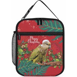 Personalised New Zealand Kakapo Christmas Lunch Bag Meri Kirihimete Silver Fern Mix Pohutukawa