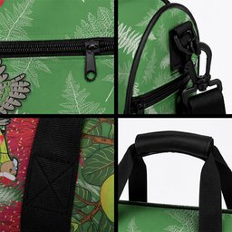 Kakapo New Zealand Christmas Duffle Bag Meri Kirihimete Pohutukawa - Green Color