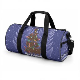 Kiwi New Zealand Christmas Duffle Bag Meri Kirihimete Silver Fern - Blue Color