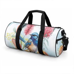 Splendid Fairy-wren Australia Duffle Bag Aussie National Flowers - Watercolor Style