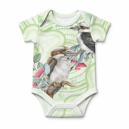 Australia Gumtree And Kookaburra Baby Onesie Aboriginal Art - Watercolor Style
