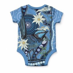 Australia Flannel Flower With Superb Fairy-wren Baby Onesie Aboriginal Art