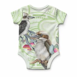 Australia Gumtree And Kookaburra Baby Onesie Aboriginal Art - Watercolor Style