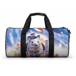 Wombat Australia Day Duffle Bag Happy 26 January - Banksia Watercolor