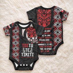 Aotearoa Toitu Te Tiriti Baby Onesie Honour The Treaty Maori Haka