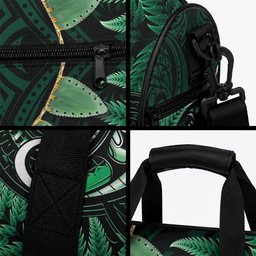 Aotearoa Pounamu Niho Duffle Bag Silver Fern Mix Maori Pattern - Green