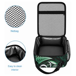 Aotearoa Pounamu Niho Lunch Bag Silver Fern Mix Maori Pattern - Green