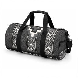 Black Taniko Motifs Aotearoa Duffle Bag Niho Taniwha Mix Poutama